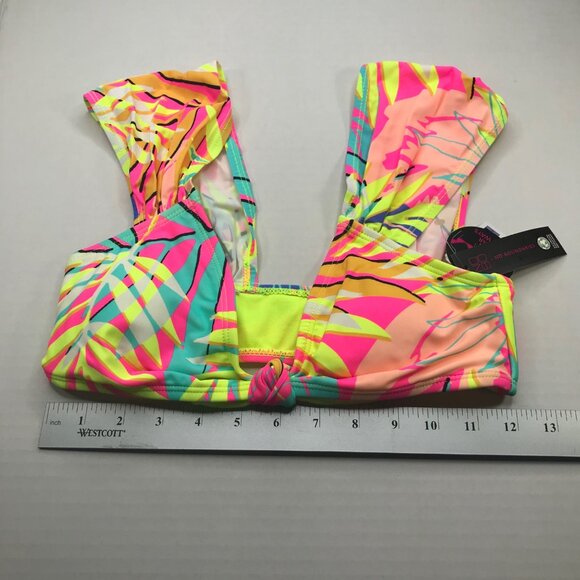 No Bo Junior's Wide Strap Off Shoulder Swim Top Multicolor Tropical Sm 3-5 New - Picture 11 of 14